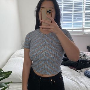 Zara geometric print crop top // size small